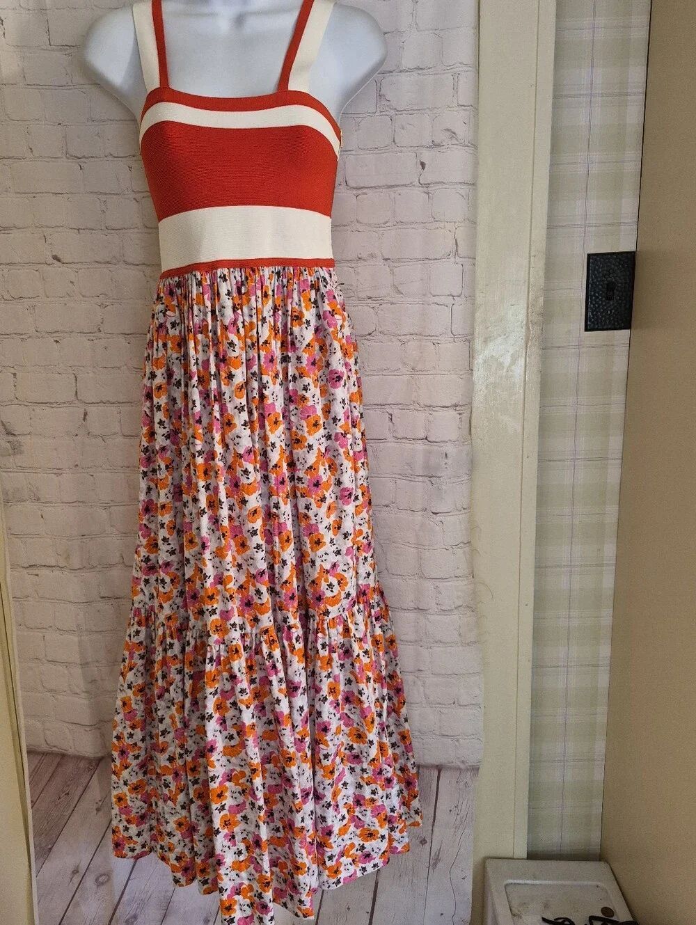 Tanya Taylor "Gianna" Mixed Print Sleeveless Sundress Sz.Small Ret. $495